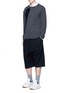 Figure View - Click To Enlarge - SONG FOR THE MUTE - Drawstring waist wool bucket shorts