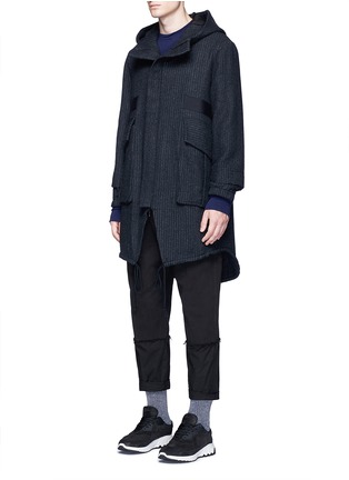 Figure View - Click To Enlarge - SONG FOR THE MUTE - Pinstripe cotton-wool cocoon parka