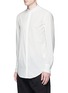 Front View - Click To Enlarge - SONG FOR THE MUTE - Mandarin collar crinkled cotton shirt