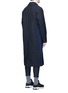 Back View - Click To Enlarge - SONG FOR THE MUTE - Colourblock insert felted wool coat