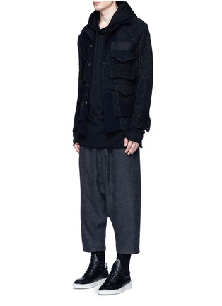 Figure View - Click To Enlarge - SONG FOR THE MUTE - Check pocket wool shirt jacket
