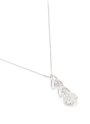 Figure View - Click To Enlarge - LAZARE KAPLAN - Diamond 18k white gold flower pendant necklace