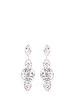 Main View - Click To Enlarge - LAZARE KAPLAN - Diamond 18k white gold marquise drop earrings