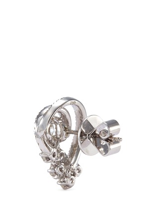 Detail View - Click To Enlarge - LAZARE KAPLAN - Diamond 18k white gold cutout swirl earrings