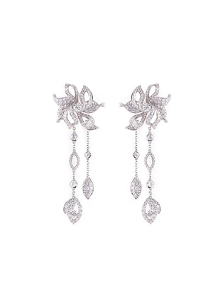 Main View - Click To Enlarge - LAZARE KAPLAN - Diamond 18k white gold floral drop earrings