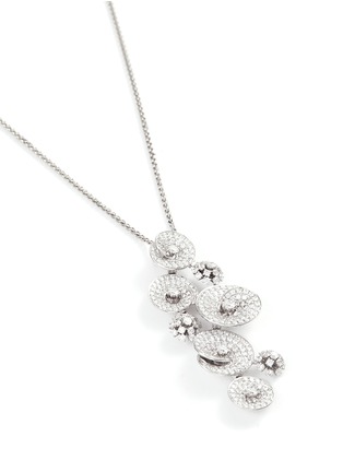 Figure View - Click To Enlarge - LAZARE KAPLAN - Diamond 18k white gold floral pendant necklace