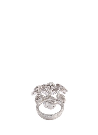 Figure View - Click To Enlarge - LAZARE KAPLAN - Floral diamond 18k white gold textured ring