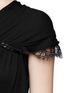 Detail View - Click To Enlarge - GIVENCHY - Curb chain neck lace trim one-shoulder knit top