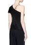 Back View - Click To Enlarge - GIVENCHY - Curb chain neck lace trim one-shoulder knit top