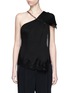 Main View - Click To Enlarge - GIVENCHY - Curb chain neck lace trim one-shoulder knit top