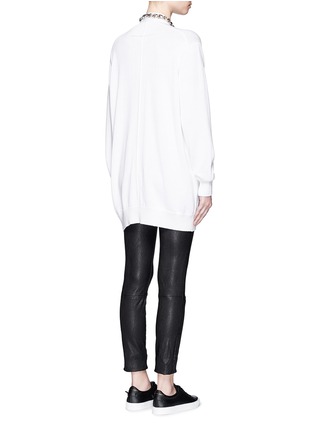 Back View - Click To Enlarge - GIVENCHY - Chain cutout oversize cashmere-silk cardigan