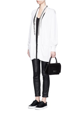 Figure View - Click To Enlarge - GIVENCHY - Chain cutout oversize cashmere-silk cardigan