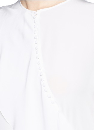 Detail View - Click To Enlarge - GIVENCHY - Ruffle bell sleeve asymmetric silk top