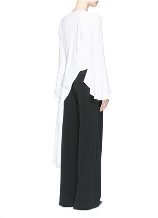 Back View - Click To Enlarge - GIVENCHY - Ruffle bell sleeve asymmetric silk top