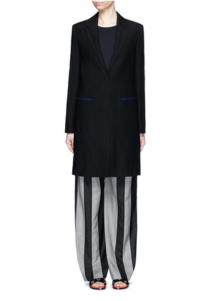 Main View - Click To Enlarge - ACNE STUDIOS - 'Blair' contrast trim crepe tailored long coat