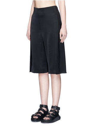 Front View - Click To Enlarge - ACNE STUDIOS - 'Caryn Combo' foldover pleat shorts