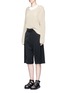Figure View - Click To Enlarge - ACNE STUDIOS - 'Caryn Combo' foldover pleat shorts