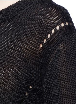 Detail View - Click To Enlarge - ACNE STUDIOS - 'Phora Chunky' open weave stripe linen sweater