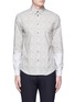 Main View - Click To Enlarge - CARVEN - Ginkgo print contrast sleeve cotton shirt