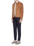Figure View - Click To Enlarge - CARVEN - Ginkgo print contrast sleeve cotton shirt