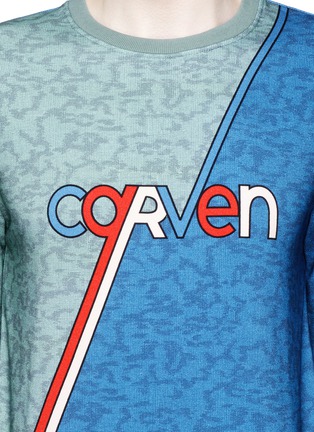 Detail View - Click To Enlarge - CARVEN - Logo stripe print sweatshirt