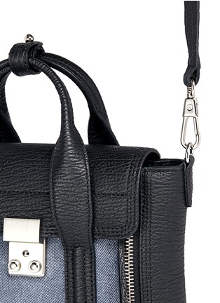 Detail View - Click To Enlarge - 3.1 PHILLIP LIM - 'Pashli' mini denim panel leather satchel