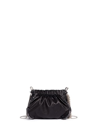 Back View - Click To Enlarge - VENNA - 'Love Star' crystal spike leather crossbody chain bag