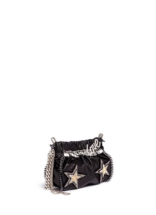 Front View - Click To Enlarge - VENNA - 'Love Star' crystal spike leather crossbody chain bag