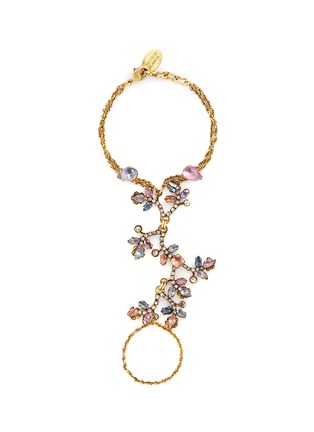 Main View - Click To Enlarge - ERICKSON BEAMON - 'Botanical Garden' Swarovski crystal floral chain bracelet