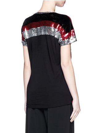 Back View - Click To Enlarge - LANVIN - Sequin chevron jersey T-shirt