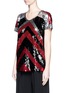 Front View - Click To Enlarge - LANVIN - Sequin chevron jersey T-shirt
