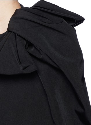 Detail View - Click To Enlarge - LANVIN - Oversize bow puff shoulder faille coat