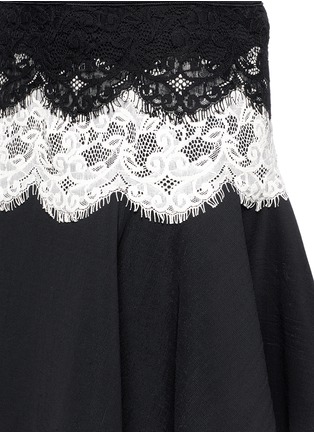 Detail View - Click To Enlarge - LANVIN - Lace appliqué neoprene flare skirt