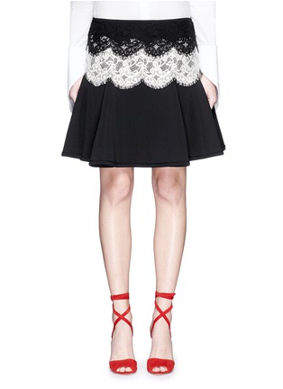 Main View - Click To Enlarge - LANVIN - Lace appliqué neoprene flare skirt
