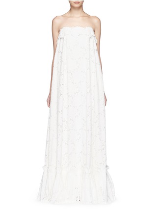 Main View - Click To Enlarge - LANVIN - Guipure lace strapless tier wedding gown