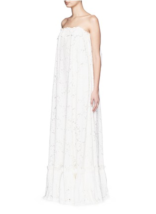 Figure View - Click To Enlarge - LANVIN - Guipure lace strapless tier wedding gown