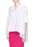 Front View - Click To Enlarge - LANVIN - Drape cotton poplin shirt