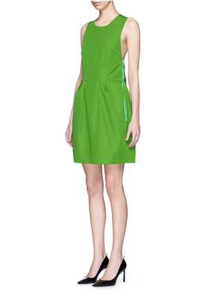 Front View - Click To Enlarge - LANVIN - Oversize bow back faille dress