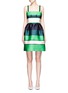 Main View - Click To Enlarge - LANVIN - Colourblock stripe Duchesse satin fitted dress