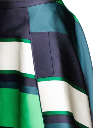 Detail View - Click To Enlarge - LANVIN - Colourblock stripe Duchesse satin flare skirt