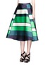 Front View - Click To Enlarge - LANVIN - Colourblock stripe Duchesse satin flare skirt