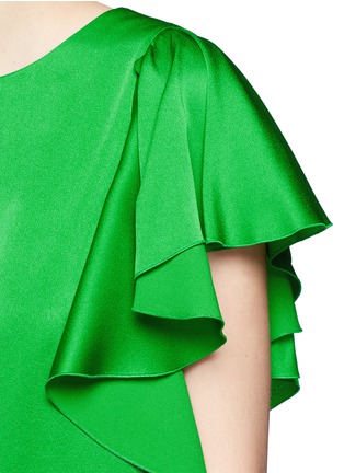 Detail View - Click To Enlarge - LANVIN - Ruffle sleeve satin crepe top