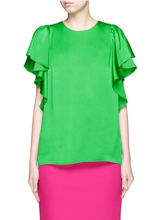 Main View - Click To Enlarge - LANVIN - Ruffle sleeve satin crepe top