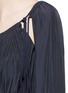 Detail View - Click To Enlarge - LANVIN - Tassel belt ruche neck satin dress
