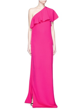 Main View - Click To Enlarge - LANVIN - Ruffle one-shoulder cady gown