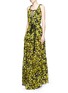 Front View - Click To Enlarge - LANVIN - Forget-me-not logo print silk chiffon fil coupé gown