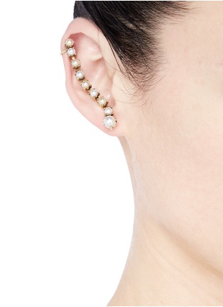 Figure View - Click To Enlarge - ERICKSON BEAMON - 'Pearly Queen' faux pearl creeper earrings