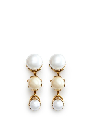 Main View - Click To Enlarge - ERICKSON BEAMON - 'Pearly Queen' resin pearl drop earrings