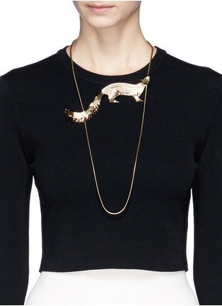 Figure View - Click To Enlarge - LANVIN - Fox charm snake chain necklace