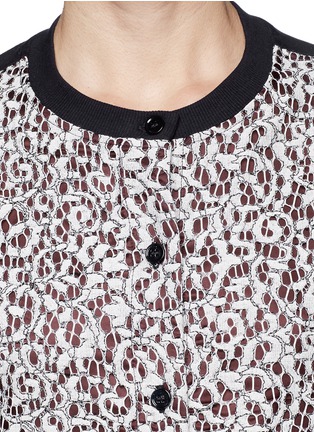 Detail View - Click To Enlarge - CARVEN - Guipure lace cotton cardigan